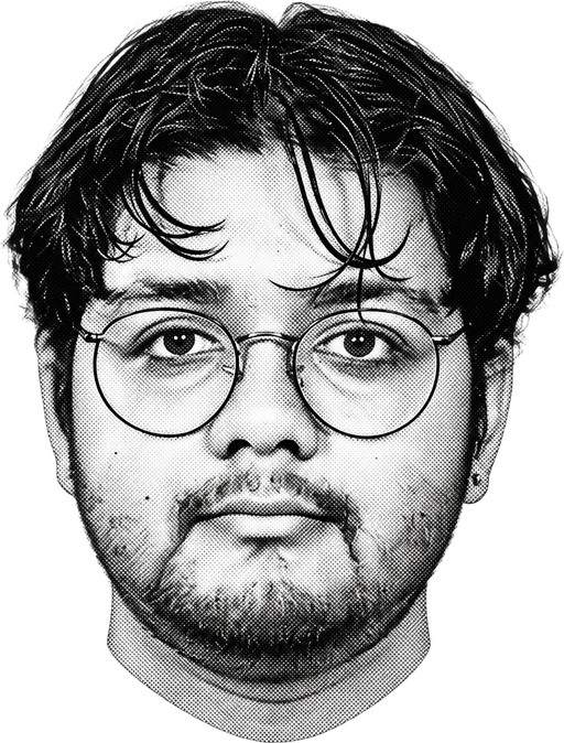 Halftone portrait of Shane Abeysekera